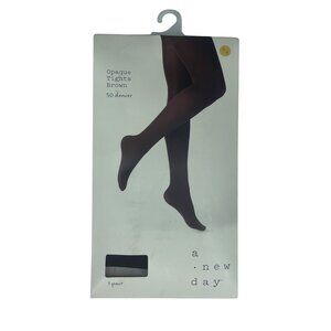 A New Day Opaque Tights Womens Small/Medium Brown New 50 Denier